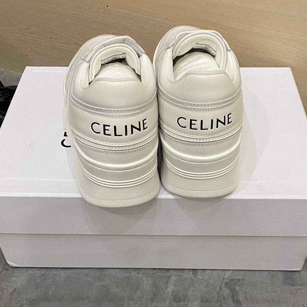 Celine Women's Cream Platform Sneakers - Picture 2 of 4